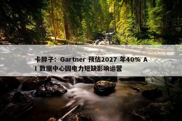 卡脖子：Gartner 预估2027 年40% AI 数据中心因电力短缺影响运营