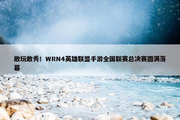 敢玩敢秀！WRN4英雄联盟手游全国联赛总决赛圆满落幕