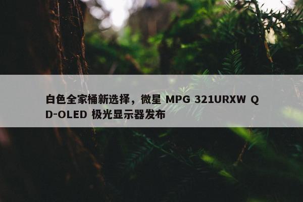 白色全家桶新选择，微星 MPG 321URXW QD-OLED 极光显示器发布