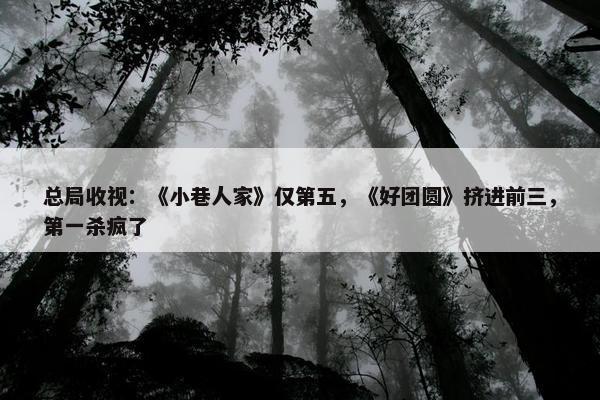 总局收视：《小巷人家》仅第五，《好团圆》挤进前三，第一杀疯了