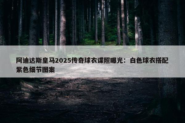 阿迪达斯皇马2025传奇球衣谍照曝光：白色球衣搭配紫色细节图案