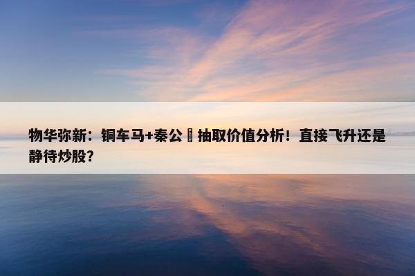 物华弥新：铜车马+秦公镈抽取价值分析！直接飞升还是静待炒股？