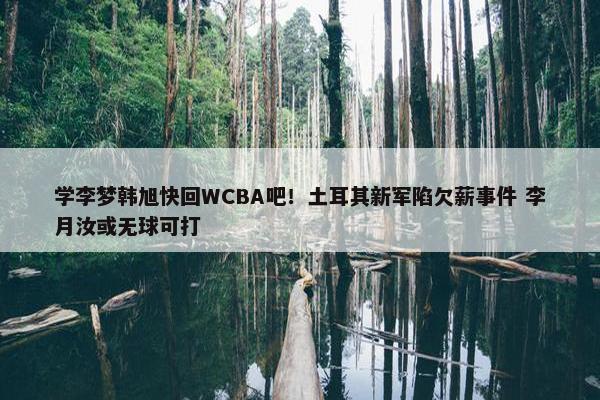 学李梦韩旭快回WCBA吧！土耳其新军陷欠薪事件 李月汝或无球可打