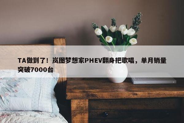 TA做到了！岚图梦想家PHEV翻身把歌唱，单月销量突破7000台