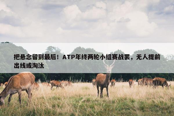 把悬念留到最后！ATP年终两轮小组赛战罢，无人提前出线或淘汰