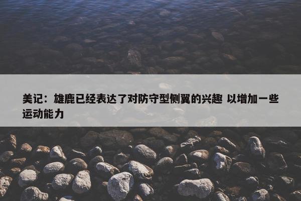 美记：雄鹿已经表达了对防守型侧翼的兴趣 以增加一些运动能力