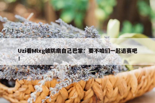 Uzi看Mlxg破防扇自己巴掌：要不咱们一起退赛吧！