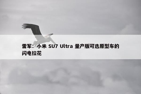 雷军：小米 SU7 Ultra 量产版可选原型车的闪电拉花