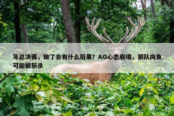 年总决赛，输了会有什么后果？AG心态崩塌，狼队向鱼可能被斩杀