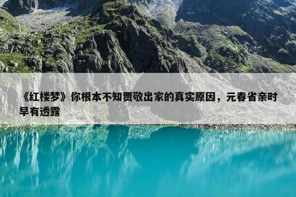 《红楼梦》你根本不知贾敬出家的真实原因，元春省亲时早有透露