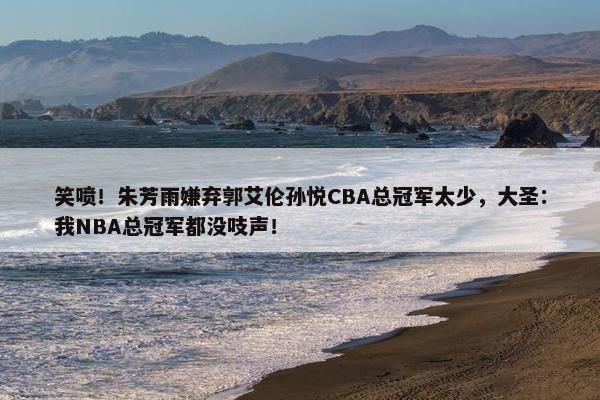 笑喷！朱芳雨嫌弃郭艾伦孙悦CBA总冠军太少，大圣：我NBA总冠军都没吱声！