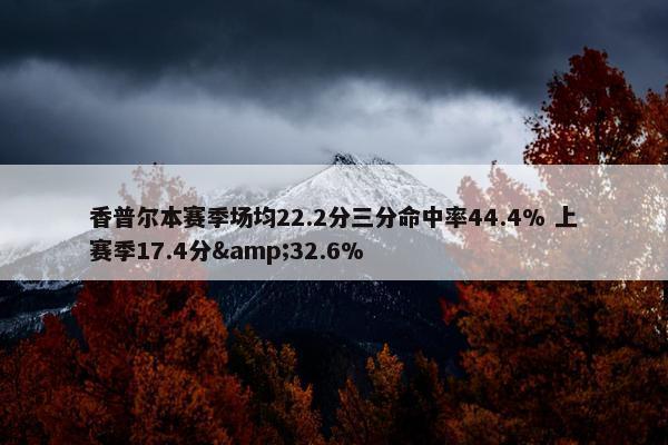 香普尔本赛季场均22.2分三分命中率44.4% 上赛季17.4分&32.6%