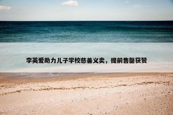 李英爱助力儿子学校慈善义卖，提前售罄获赞