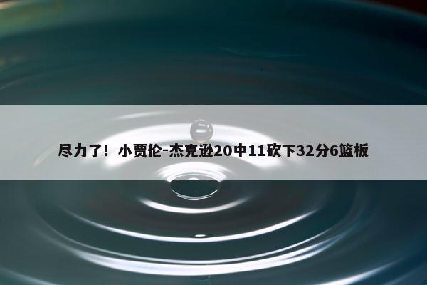 尽力了！小贾伦-杰克逊20中11砍下32分6篮板