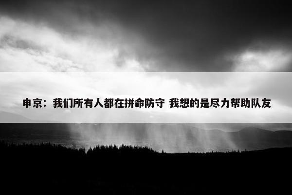 申京：我们所有人都在拼命防守 我想的是尽力帮助队友