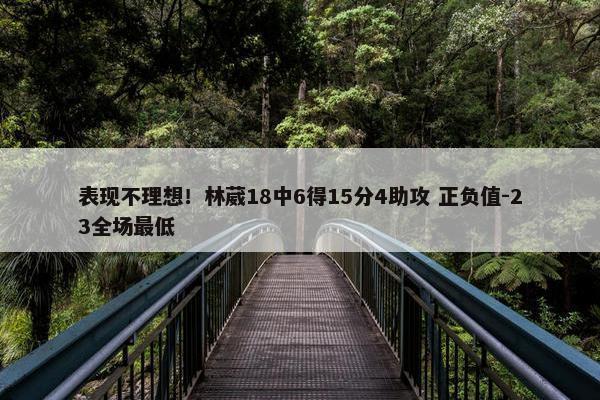 表现不理想！林葳18中6得15分4助攻 正负值-23全场最低