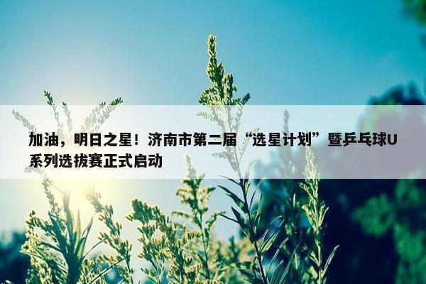 加油，明日之星！济南市第二届“选星计划”暨乒乓球U系列选拔赛正式启动