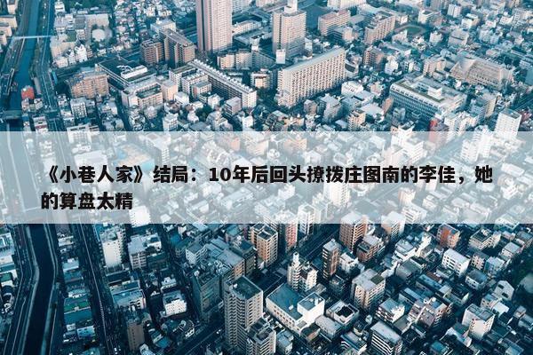 《小巷人家》结局：10年后回头撩拨庄图南的李佳，她的算盘太精