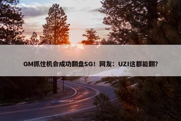 GM抓住机会成功翻盘SG！网友：UZI这都能翻？