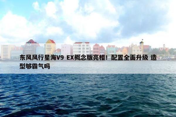 东风风行星海V9 EX概念版亮相！配置全面升级 造型够霸气吗