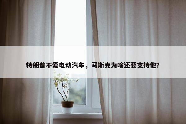 特朗普不爱电动汽车，马斯克为啥还要支持他？