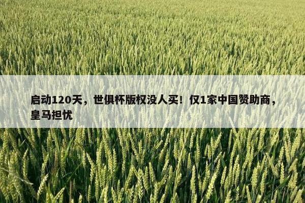 启动120天，世俱杯版权没人买！仅1家中国赞助商，皇马担忧