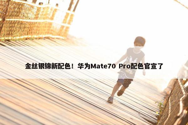 金丝银锦新配色！华为Mate70 Pro配色官宣了