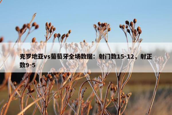 克罗地亚vs葡萄牙全场数据：射门数15-12，射正数9-5