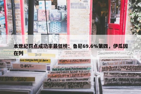 本世纪罚点成功率最低榜：鲁尼69.6%第四，伊瓜因在列