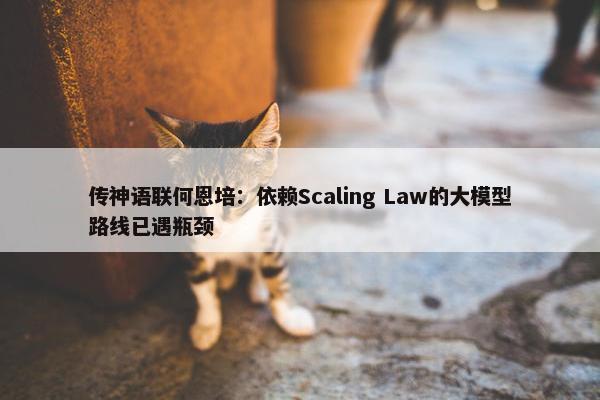 传神语联何恩培：依赖Scaling Law的大模型路线已遇瓶颈