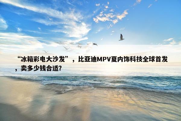 “冰箱彩电大沙发”，比亚迪MPV夏内饰科技全球首发，卖多少钱合适？