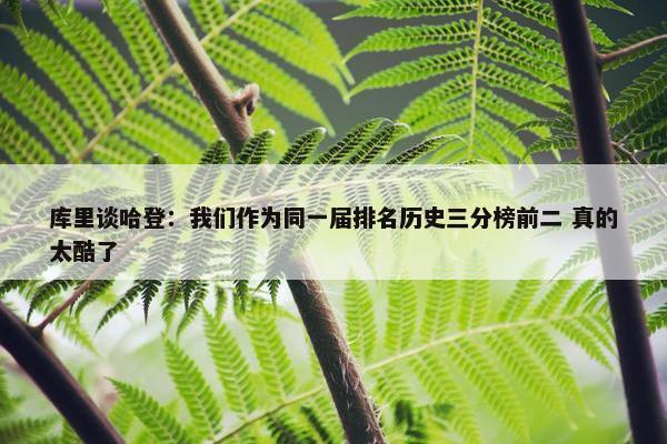 库里谈哈登：我们作为同一届排名历史三分榜前二 真的太酷了