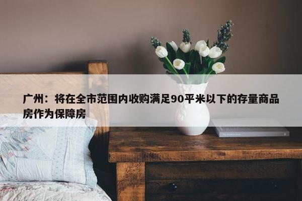 广州：将在全市范围内收购满足90平米以下的存量商品房作为保障房