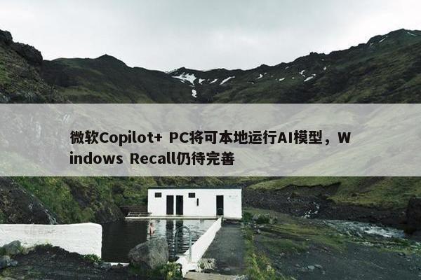 微软Copilot+ PC将可本地运行AI模型，Windows Recall仍待完善