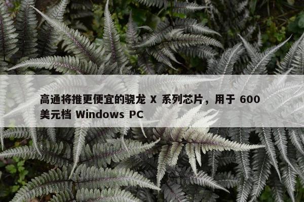 高通将推更便宜的骁龙 X 系列芯片，用于 600 美元档 Windows PC