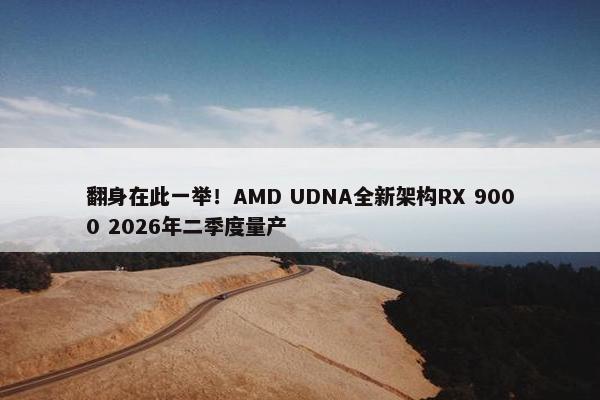 翻身在此一举！AMD UDNA全新架构RX 9000 2026年二季度量产