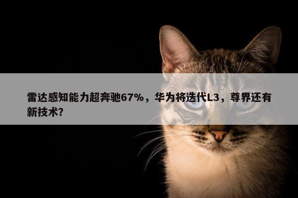 雷达感知能力超奔驰67%，华为将迭代L3，尊界还有新技术？