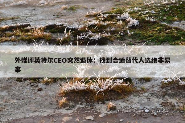 外媒评英特尔CEO突然退休：找到合适替代人选绝非易事