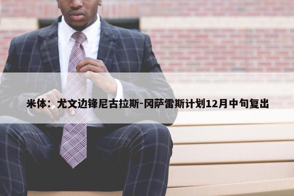 米体：尤文边锋尼古拉斯-冈萨雷斯计划12月中旬复出