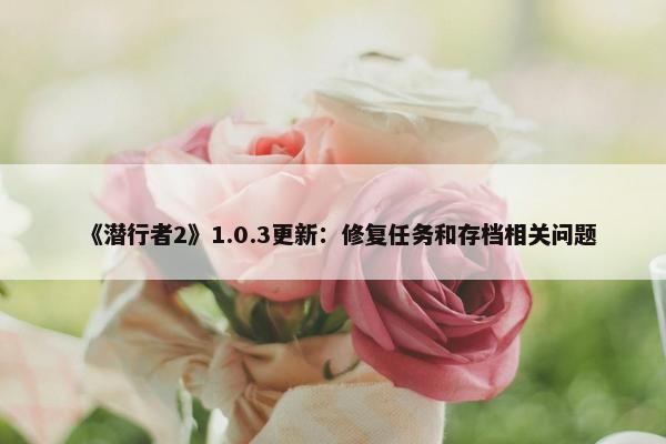 《潜行者2》1.0.3更新：修复任务和存档相关问题