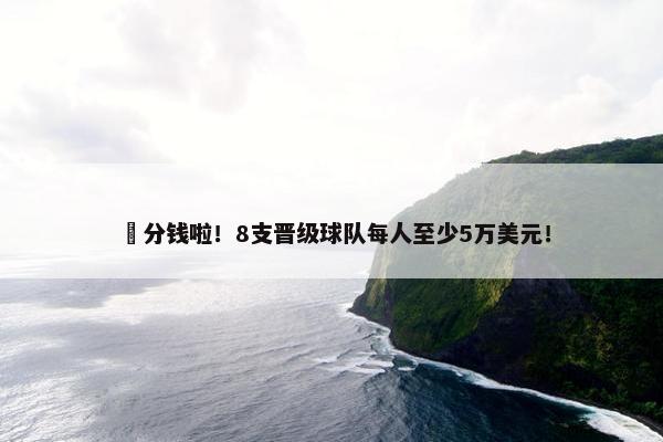 ️分钱啦！8支晋级球队每人至少5万美元！