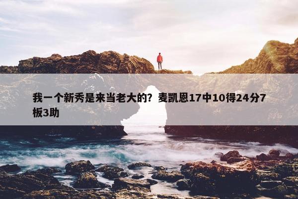 我一个新秀是来当老大的？麦凯恩17中10得24分7板3助