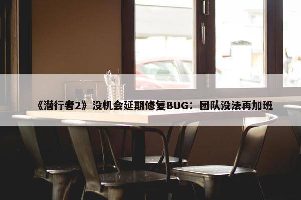 《潜行者2》没机会延期修复BUG：团队没法再加班