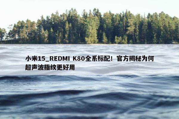 小米15_REDMI K80全系标配！官方揭秘为何超声波指纹更好用