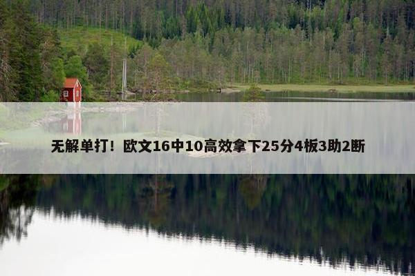 无解单打！欧文16中10高效拿下25分4板3助2断