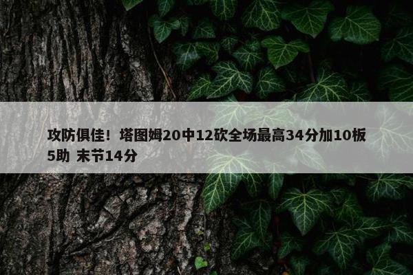 攻防俱佳！塔图姆20中12砍全场最高34分加10板5助 末节14分