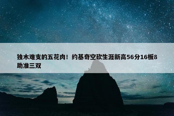 独木难支的五花肉！约基奇空砍生涯新高56分16板8助准三双