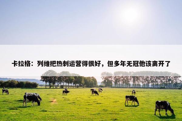 卡拉格：列维把热刺运营得很好，但多年无冠他该离开了