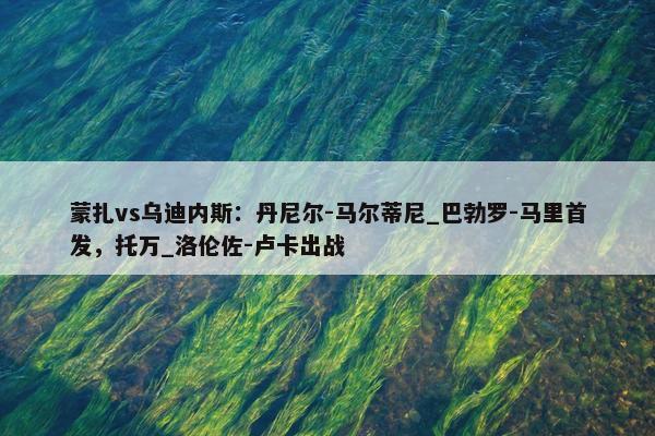 蒙扎vs乌迪内斯：丹尼尔-马尔蒂尼_巴勃罗-马里首发，托万_洛伦佐-卢卡出战