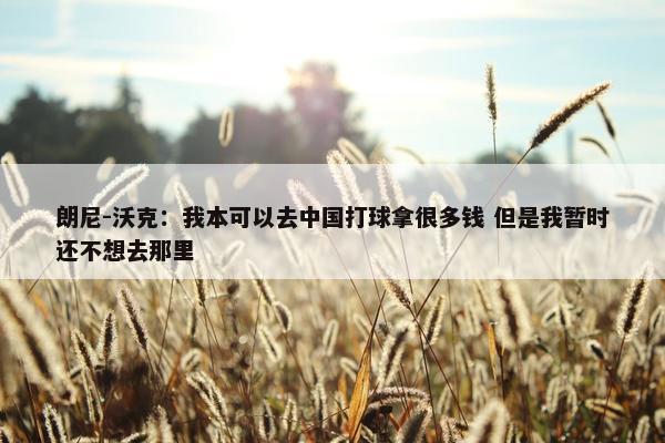 朗尼-沃克：我本可以去中国打球拿很多钱 但是我暂时还不想去那里